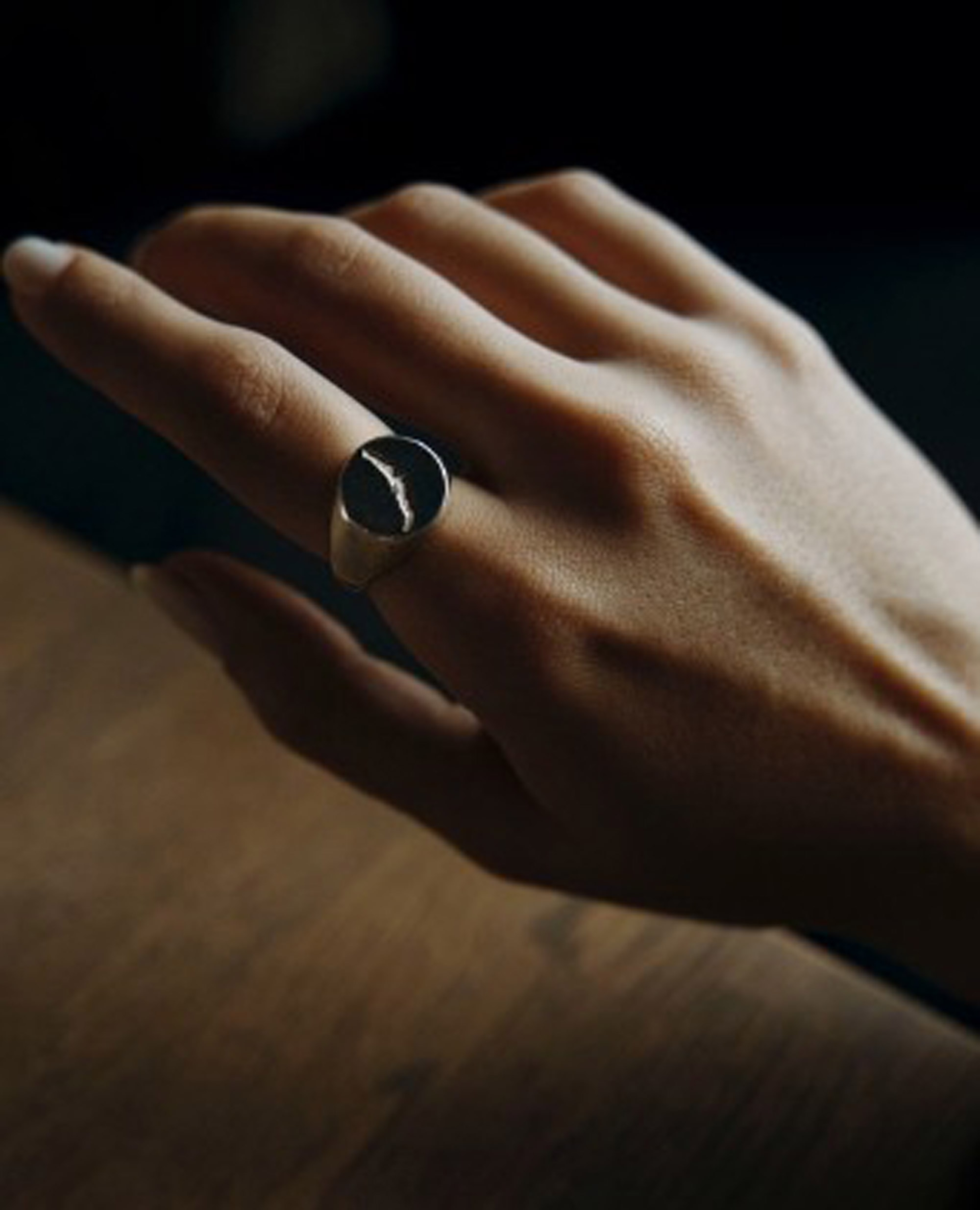 Кольцо печатка широкая с Байкалом