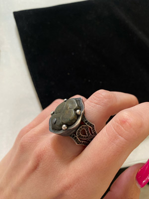 Кольцо с нашивкой от монгольского пояса