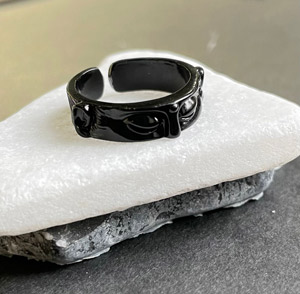 Кольцо черное титан