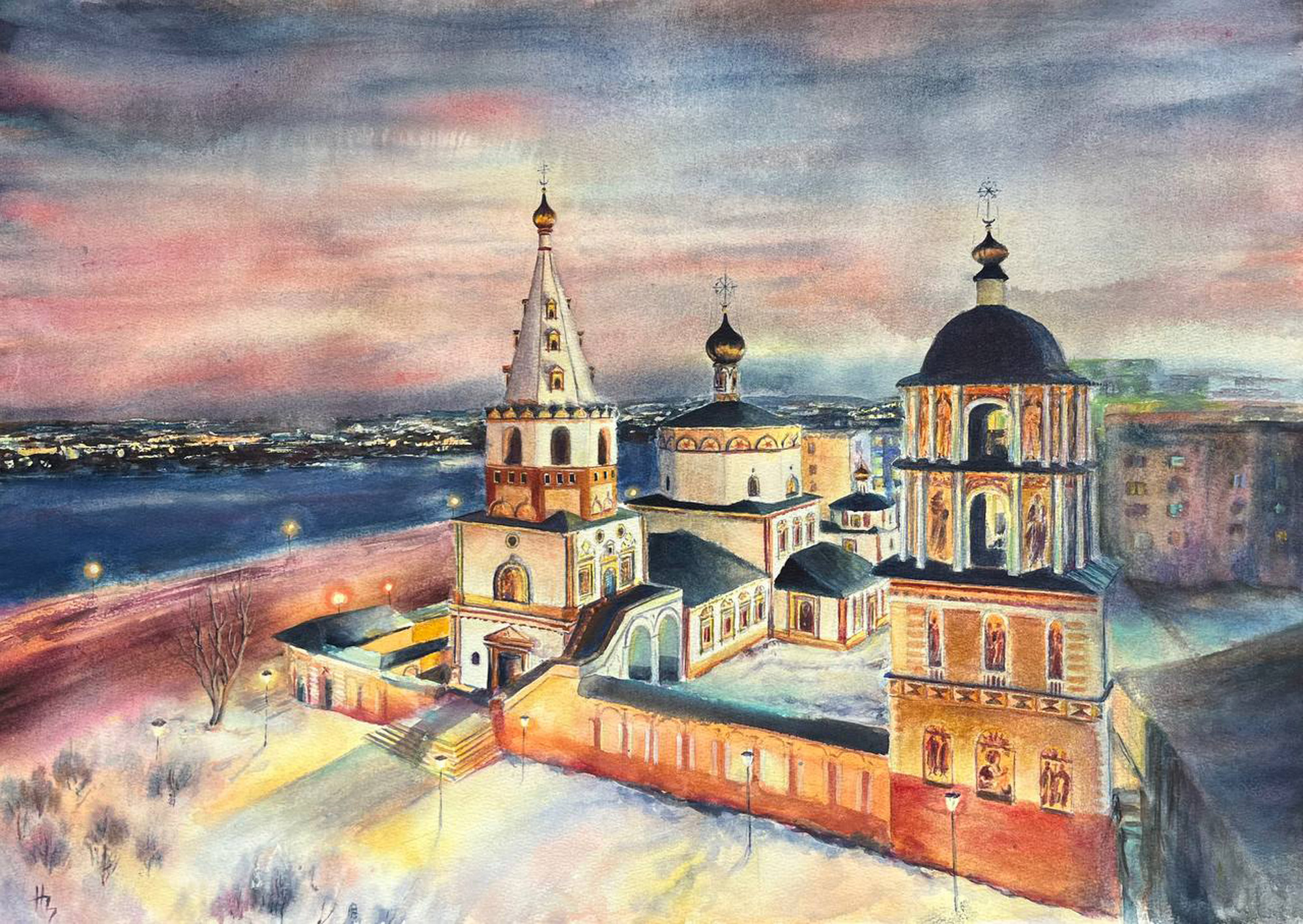 Собор Богоявления в сумерках