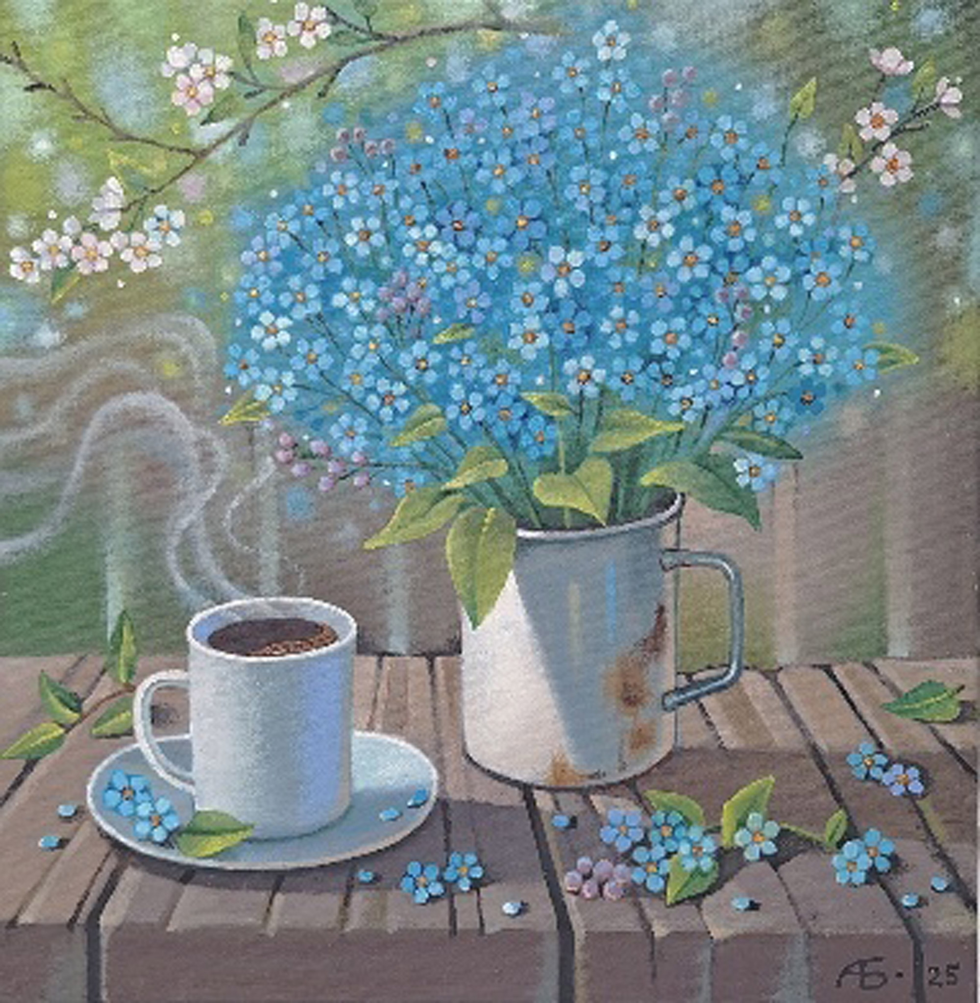 Кофе с незабудками