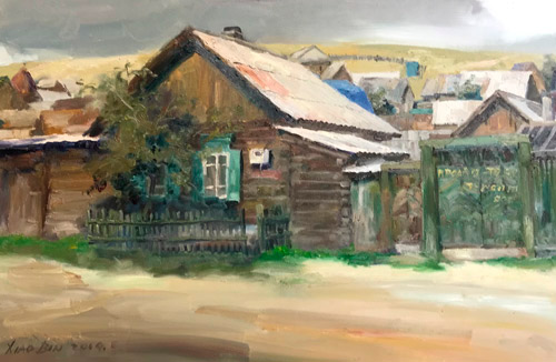 Деревня и деревянный дом