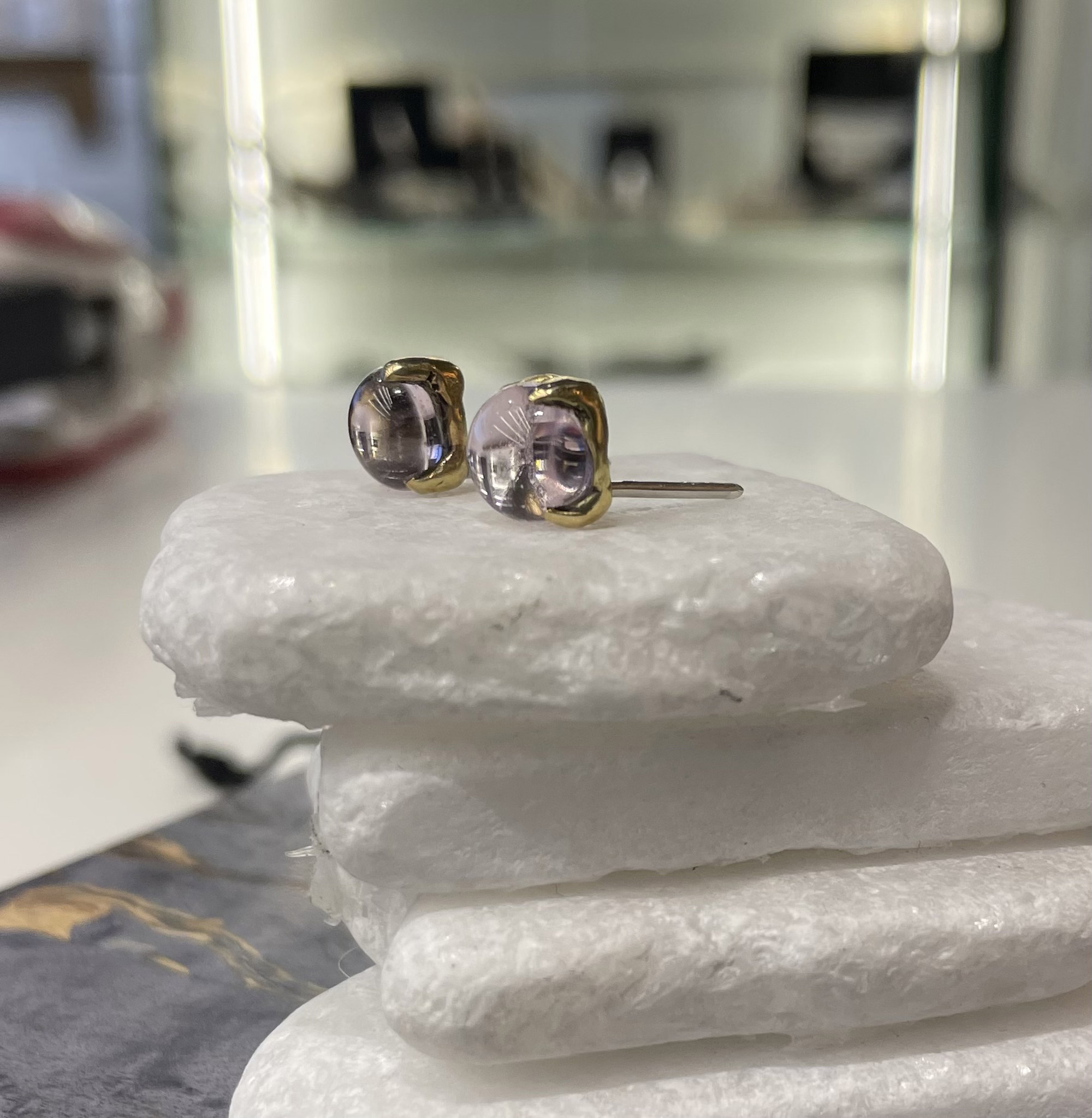 Серьги "Роса" с горным хрусталем