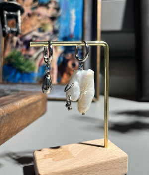 Серьги с барочным жемчугом 