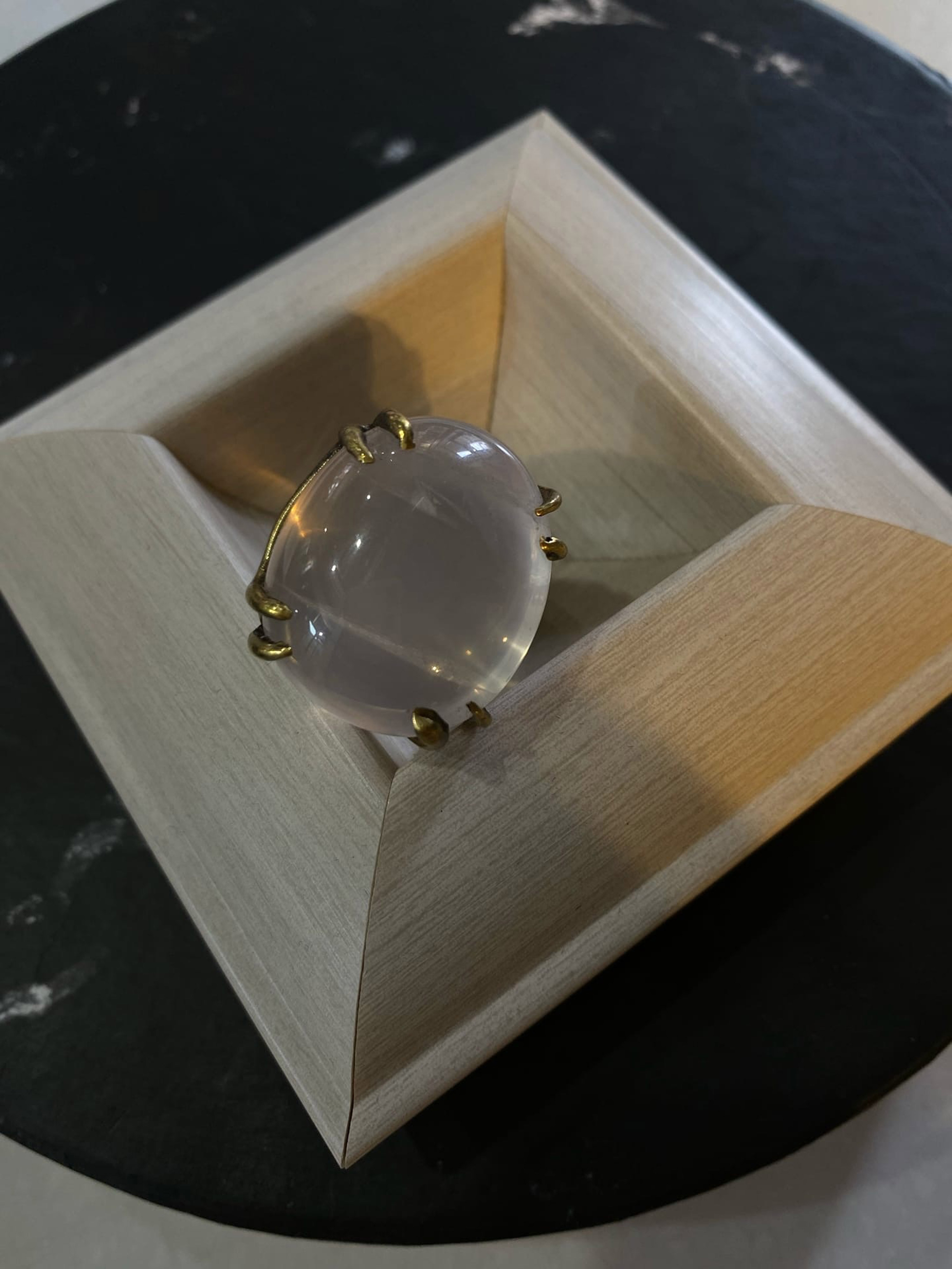 Кольцо Розовый кварц