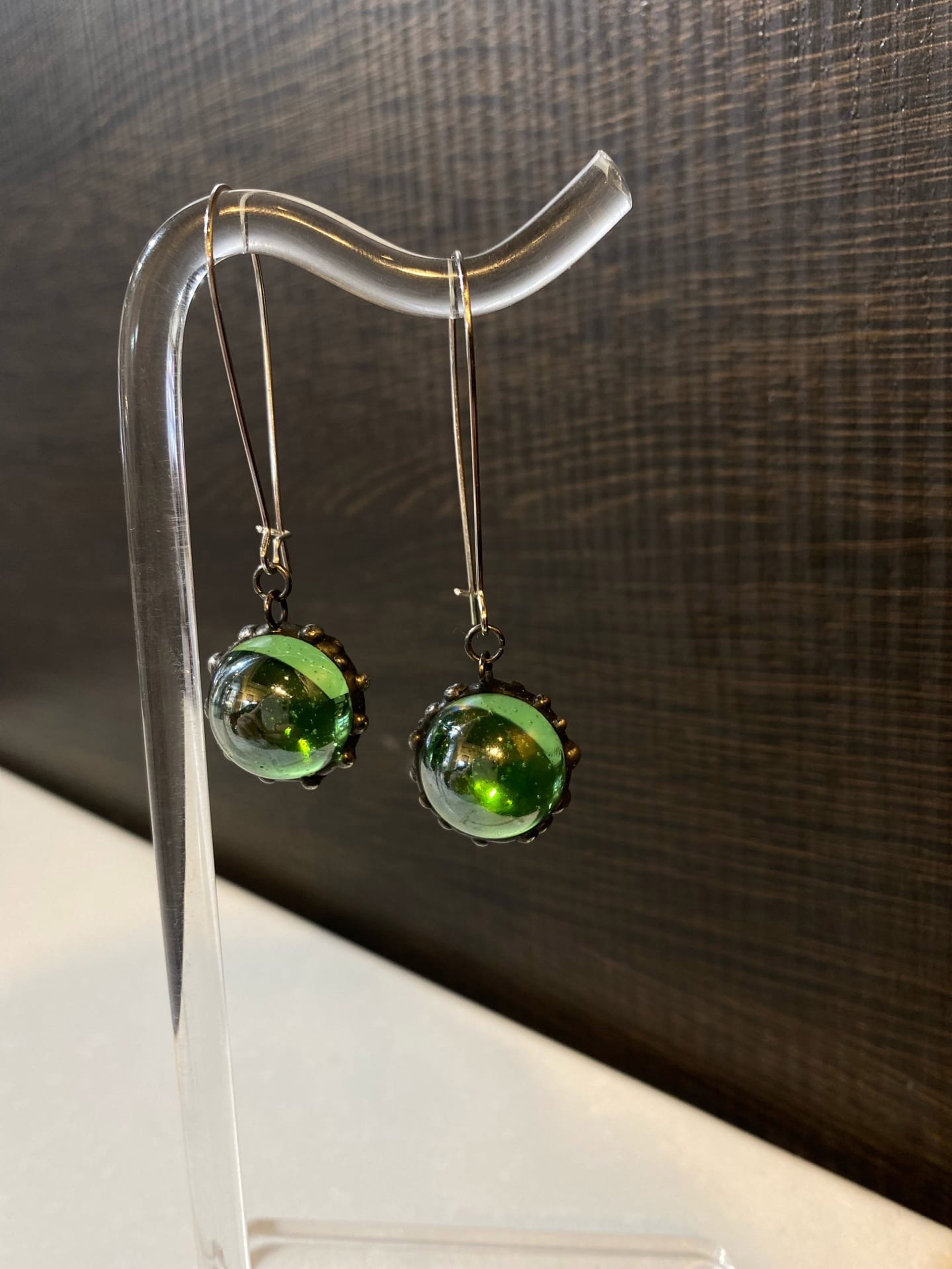 Серьги зеленые шары