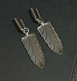 Серьги Пёрышки прозрачные