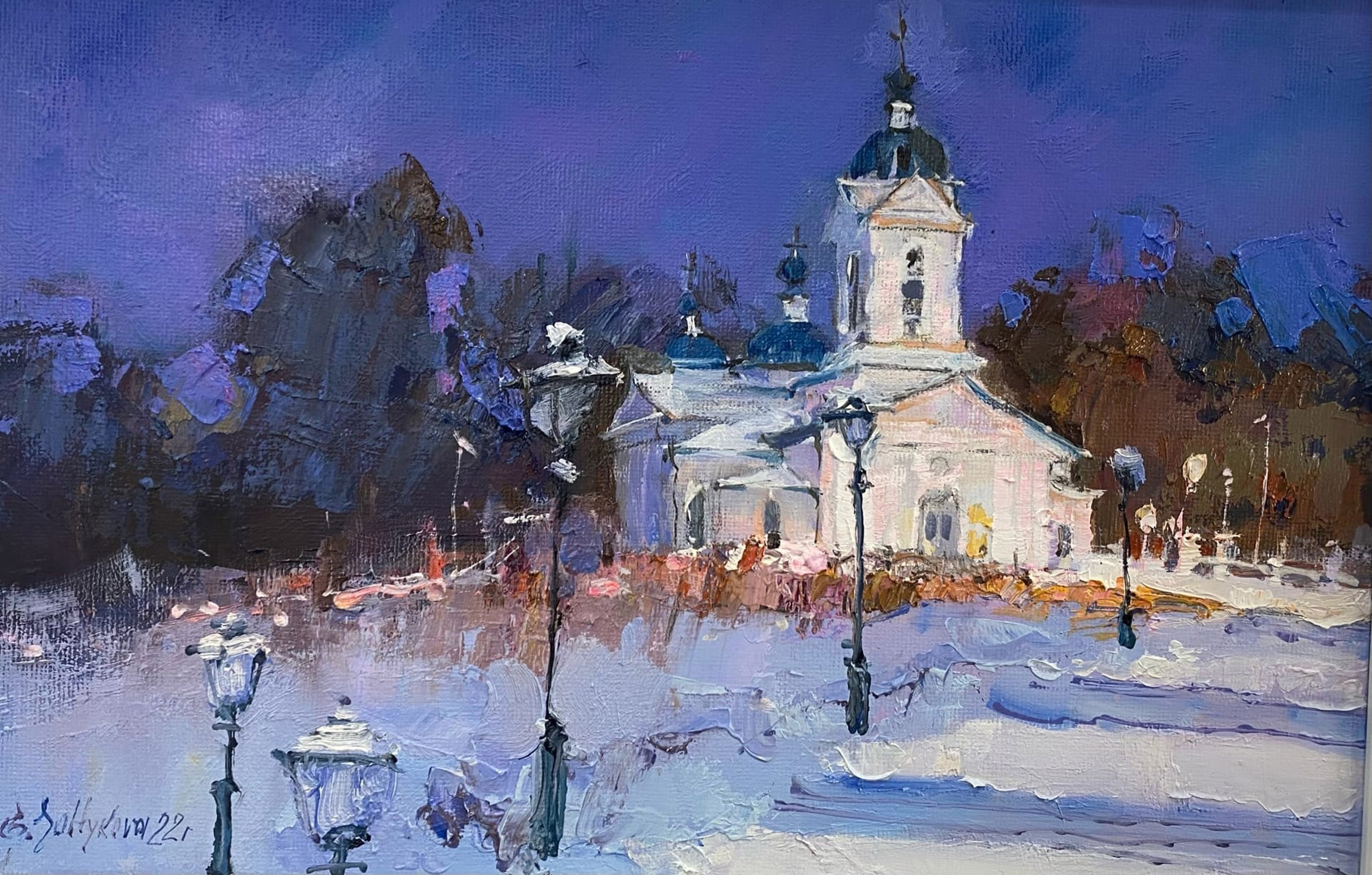 Зимний вечер на Иерусалимской. Иркутск