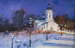 Зимний вечер на Иерусалимской. Иркутск