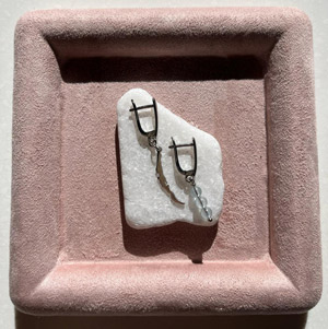 Серьги с Байкалом ассиметричные